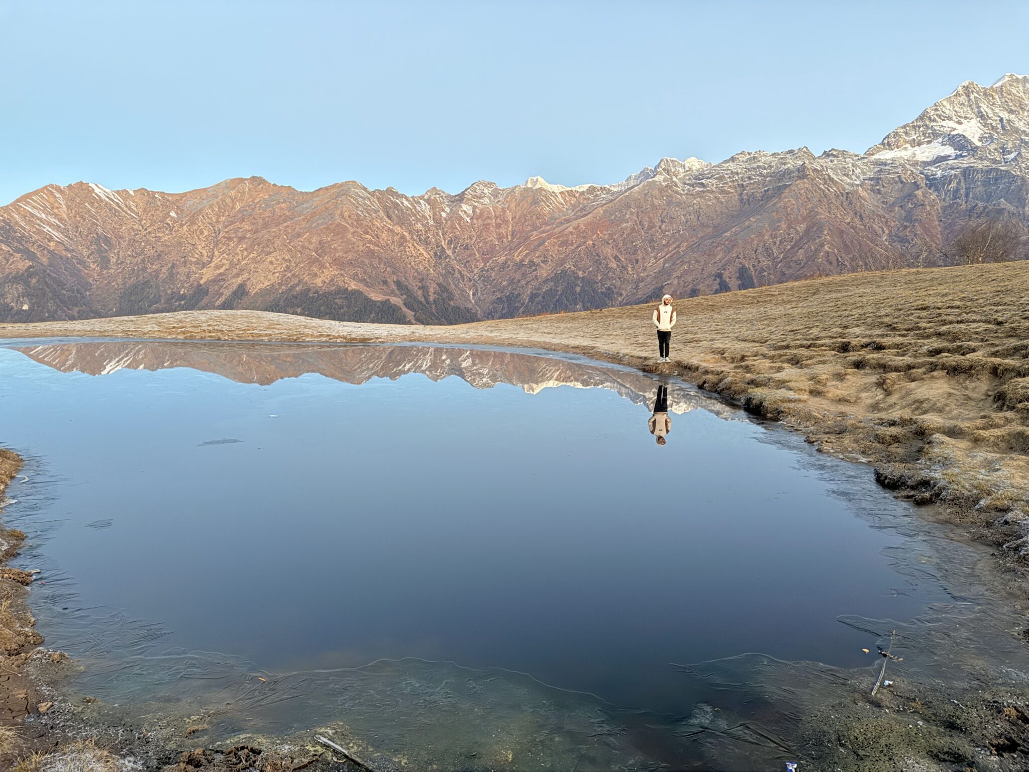 Snow-covered Madmaheshwar Temple in winter season